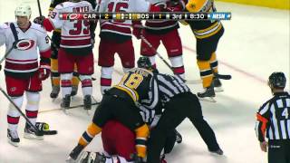 Carolina Hurricanes VS Boston Bruins Fights101811 [upl. by Natfa963]