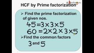 Math  How to find HCF By Prime Factorization  English [upl. by Eetsim]