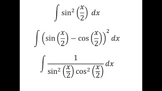 Toán 12 Nguyên hàm ∫sin2⁡x2 dx∫sin⁡x2cos⁡x2 2 dx ∫1sin2⁡x2 cos2⁡x2  dx [upl. by Mellitz]