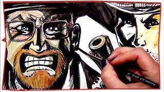 Rick Grimes vs Walter White  Epic Drawing of History [upl. by Gnirol720]