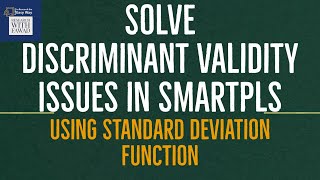 How to Solve Discriminant Validity Issues in SmartPLS using Standard Deviation Function [upl. by Oisor]