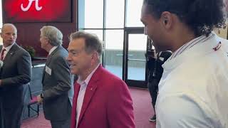 Nick and Terry Saban attend Kalen DeBoers first press conference at Alabama [upl. by Urdna64]