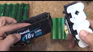 DIY Salvage high discharge 18650 cells from Makita tool battery for free [upl. by Palma]