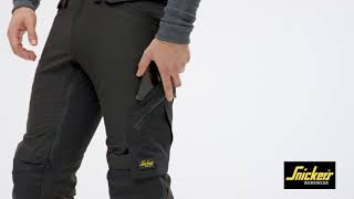 Snickers Workwear  6972 FlexiWork Arbeidsbukse med avtakbare hylsterlommer [upl. by Arikaahs]