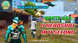 WHITE 444 WORLD RECORD  4 HEADSHOT IN 4 SECOND WITH HIS AMAZING EDIT  Iconic BD [upl. by Eelyk]