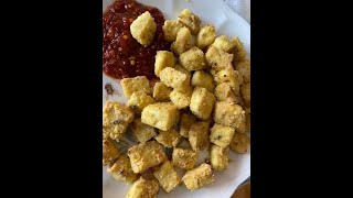 STYLE 1 ASIAN FRIED TOFU BREADED TOFU BEST TASTING RESTAURANT tasty tofu bake airfry yum [upl. by Charlton]