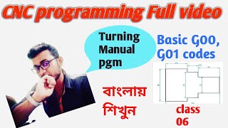 CNC Programming tutorial Basic G00G01codes  step by step guide for beginners  বাংলায় শিখুন [upl. by Alitta]