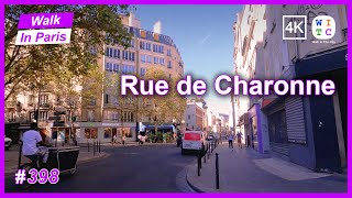 Rue de Charonne Paris France  Walk In Paris  Paris walk  Paris street tour [upl. by Ycnaf]