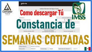 Como Descargar Mi Reporte de semanas Cotizadas ante el IMSS 2022 [upl. by Frederik]