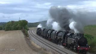 Longueville  train de machines à vapeur [upl. by Enneiviv]