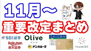 【ポイ活ニュース】11月以降の重要改定まとめ ※固定コメントもご覧ください [upl. by Gnat673]