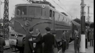 1955 World train speed record SNCF 331 kmh 33 [upl. by Nyluqcaj]