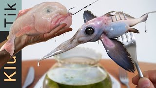 Eating 6 mysterious deep sea creatures caught on tape Taste testing strangest fish in the world [upl. by Lunna663]