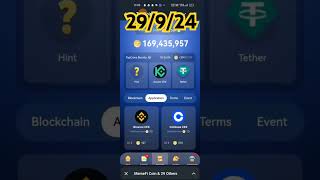 New Combo from TapCoin  290924🔗Join Link  TapCoinsBot 💡Dont Forget to claim hourly reward [upl. by Anyak]