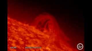 Beautiful solar prominence at the northwest of the Sun  NASA images of Feb 13 2013  Video Vax [upl. by Aner]