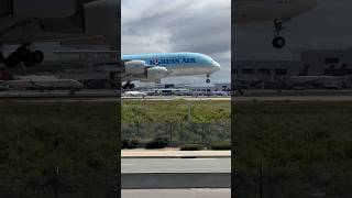 Korean Air A380 landing at LAX planespotting planelanding koreanair lax [upl. by Arraet]