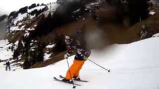 Skier nearly hits deer [upl. by Dupuy]