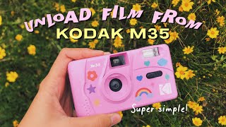 HOW TO UNLOAD FILM with instructions super simple  Kodak M35 🎀 [upl. by Kramlich]