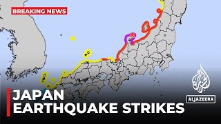 Magnitude 74 earthquake strikes Japan tsunami warning issued [upl. by Hildegard971]