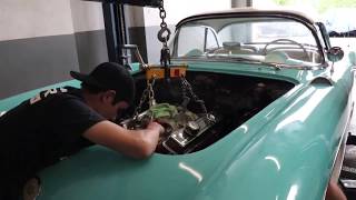 1956 Corvette Engine Removal [upl. by Codi]