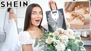 SHEIN HAS WEDDING ITEMS TRYING CHEAP DECOR DRESSES amp FLOWERS AD [upl. by Ardnama]