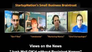 StartupNation Small Business Braintrust Episode 1 Views on the News Junk Mail Law [upl. by Cone178]