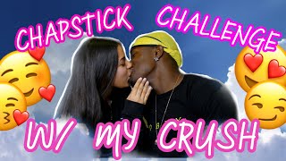 Chapstick Challenge w My Crush Gone Right 😍😘 [upl. by Ateekal]