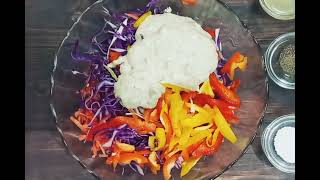 Veg Coleslaw Sandwich without MayonnaiseHealthy Coleslaw SaladSandwich NomayonnaisecreamyColeslaw [upl. by Adnawot]