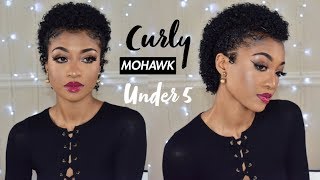 CURLY MOHAWK on TYPE 4 NATURAL HAIR under 5 using ONE TOOL  DisisReyRey [upl. by Neeroc]