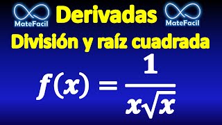 Derivada de 1 entre x por raíz de x convirtiendo a exponente fraccionario negativo [upl. by Norre701]