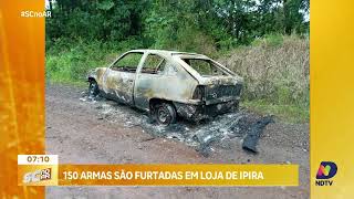 150 armas são furtadas em loja de Ipira no MeioOeste de SC [upl. by Elleirda522]