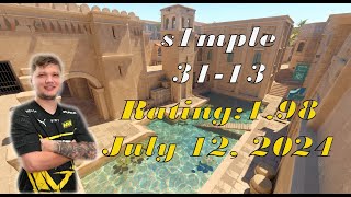 s1mple3113 Anubis  FACEIT Ranked  July 12 2024 with Voice comm cs2 pov [upl. by Inness]