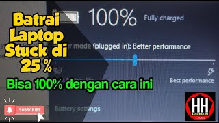 Cara mengatasi Batrai Laptop stuck  Bisa 100 dengan cara ini tutorial [upl. by Nimoynib]