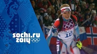 Biathlon  Womens 125km Mass Start  Domracheva Wins Gold  Sochi 2014 Winter Olympics [upl. by Rustice340]