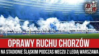 Oprawy Ruchu Chorzów na Stadionie Śląskim podczas meczu z Legią Warszawa 09022024 r [upl. by Nwahsuq]