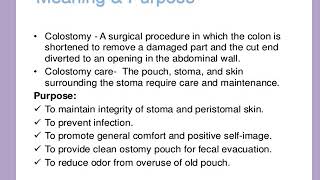 COLOSTOMY CARE [upl. by Chil]