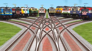 Railway station track locomotive ground engine simulator classic railway traffic crossing trains [upl. by Laddie]