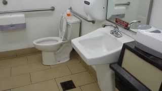 Bathroom tour American standard Toilet at a gas station [upl. by Burtis]