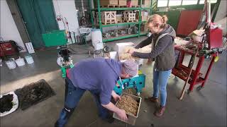 Shredding and making wool pellets on a small sheep farm [upl. by Eirol847]