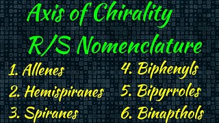 RS Configuration in Allenes Hemispiranes Spiranes Biphenyls Bipyrroles Binapthols [upl. by Jeffry639]