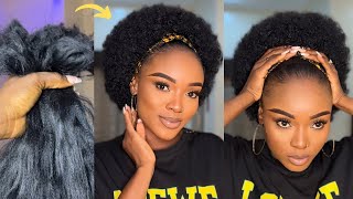 Don’t waste money Slay on a budget Queen Mimic Natural hair and slay Head band wig [upl. by Lehman289]