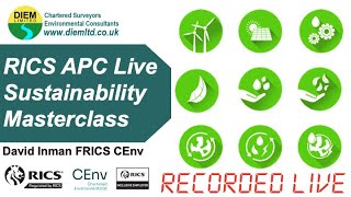 RICS APC Live Sustainability Masterclass [upl. by Moishe]