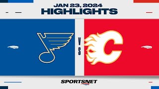 NHL Highlights  Flames vs Blues  January 23 2024 [upl. by Wsan]