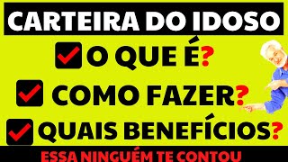 CARTEIRA DO IDOSO  O QUE É PRA QUE SERVE COMO SOLICITAR QUAIS OS BENEFÍCIOS  LEI nº 10741 [upl. by Gingras790]