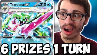 Take 6 Prize Cards In 1 Turn wTsareena ex Braviary KO Combo Mini Lock Paradox Rift PTCGL [upl. by Sevik414]