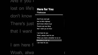 Here for You  Firehouse Acoustic Karaoke karaoke hereforyou [upl. by Telfore495]