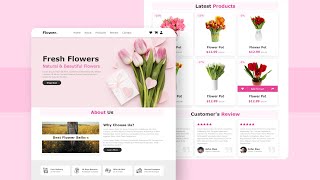 Create A Responsive ECommerce Flower Shop Website Design Using Pure HTML amp CSS Only [upl. by Tobiah624]