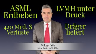 ASML löst Verluste von 420 Mrd  aus Schlechte Nachrichten für LVMH Dräger bestätigt Prognose [upl. by Araic568]