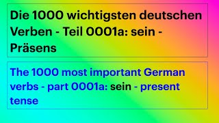 DeutschEnglisch englisches Audio 1000 Verben 0001a quotseinquot Präsens LERNE ENGLISCH [upl. by Enelak]