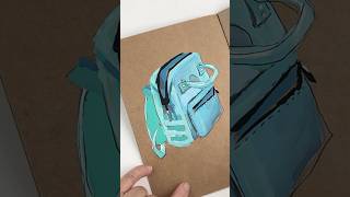 Inktober 2024 day 1 backpack with gouache shorts [upl. by Ettenyl]